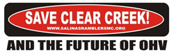 Bumper Sticker-Save Clear Creek and the Future of OHV